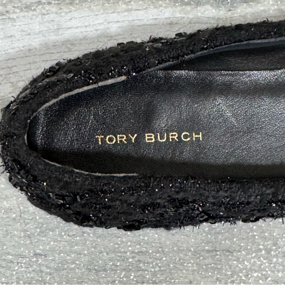 TORY BURCH CHELSEA TWEED BALLET FLAT IN PERFECT BLACK - SZ - 7.US - Picture 7 of 8